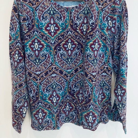 Talbots patterned long sleeve tee - Picture 2 of 8